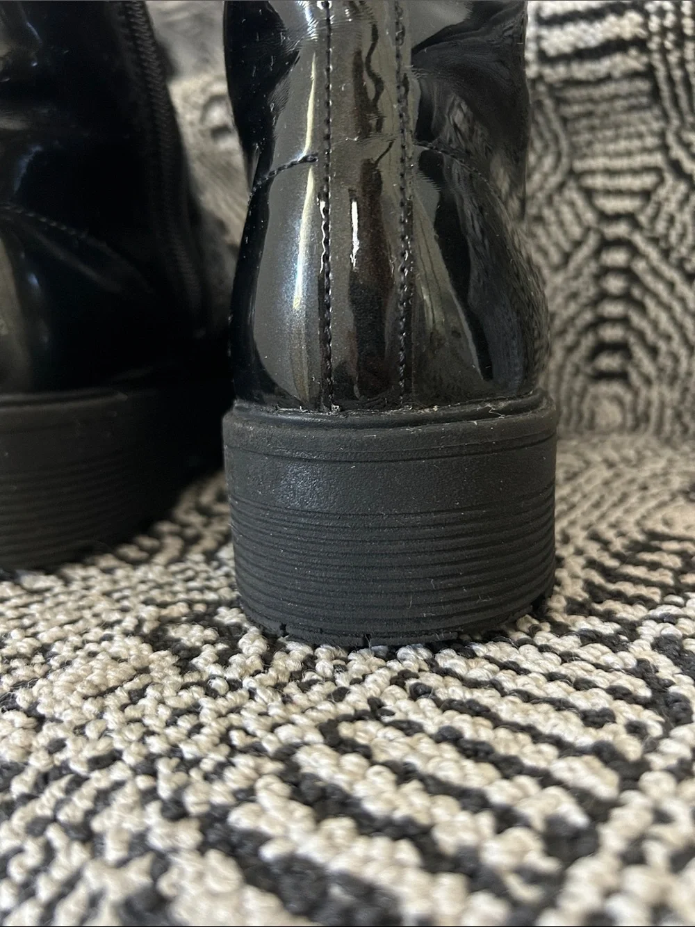 Skechers Black Patent Platform Boots